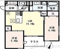 クラシスト瑞光 2LDKの間取図画像