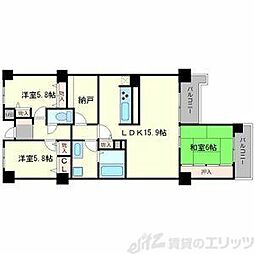 アーバンパーク緑地公園 3SLDKの間取図画像