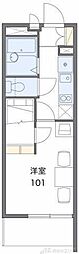 レオパレスセジュール高槻 1Kの間取図画像