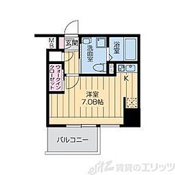 ドゥーエ江坂3 ワンルームの間取図画像