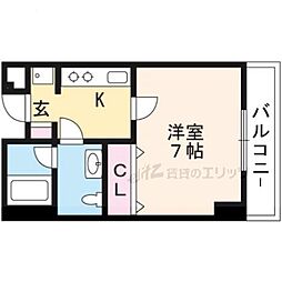 ヴェルドゥール茨木 1Kの間取図画像