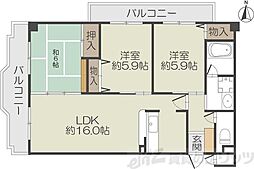 ラフォーレ・ウエスト 3LDKの間取図画像