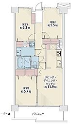 シティプラザ富士見町 3LDKの間取図画像