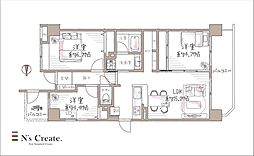 コープ野村長町南アクシス 3LDKの間取図画像