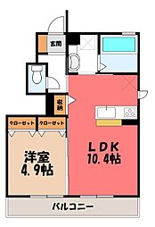 ハイツ宮地 1LDKの間取図画像