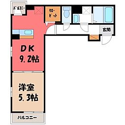 ヒカルサ熊谷曙町 1DKの間取図画像
