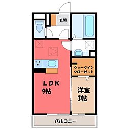 秩父鉄道 熊谷駅 徒歩8分の賃貸アパート 1階1LDKの間取り