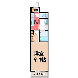 ヒカルサ熊谷ノース 1Kの間取図画像