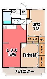 ファインステージ鴻巣 2LDKの間取図画像