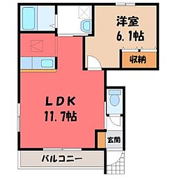グランシャリオ 2LDKの間取図画像