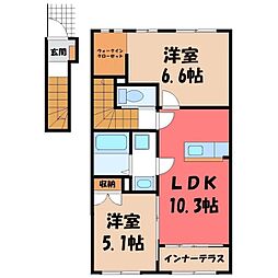 ルミエール・ブラン 2LDKの間取図画像