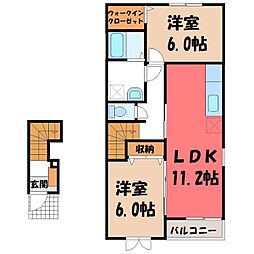 セレーノB 2LDKの間取図画像