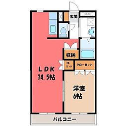 クオリティハウスリンドウ 1LDKの間取図画像