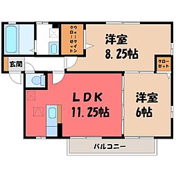 チェルシーA 2LDKの間取図画像