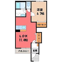 ニューサンフレッチェ2 1LDKの間取図画像