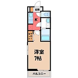 ジュリアスハーツ 1Kの間取図画像