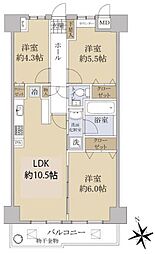 相模原メゾンドパルク 3LDKの間取図画像