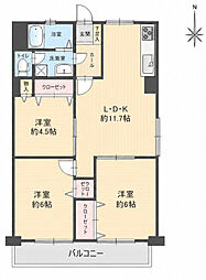 下前マンション 3LDKの間取図画像