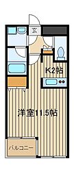 メゾン・ド・サントロペ ワンルームの間取図画像