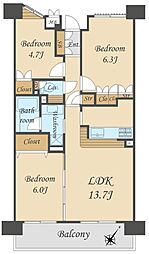 間取図画像 3LDK