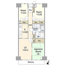 藤和西横浜ハイタウン 3LDKの間取図画像