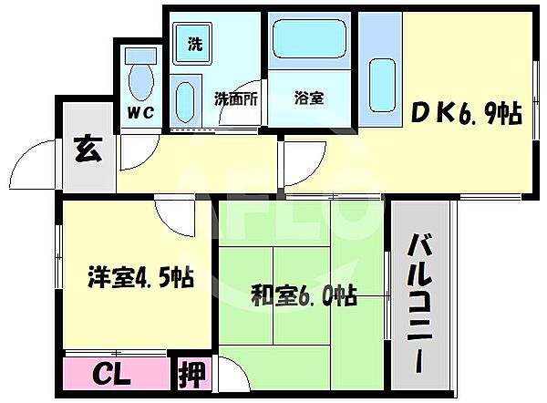 エクセルOGM ｜大阪府大阪市北区同心2丁目(賃貸マンション2DK・5階・42.84㎡)の写真 その2