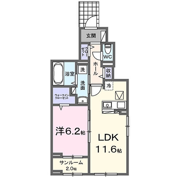 スペチアーレ　トゥレ 101｜大阪府羽曳野市古市2丁目(賃貸アパート1LDK・1階・50.03㎡)の写真 その2