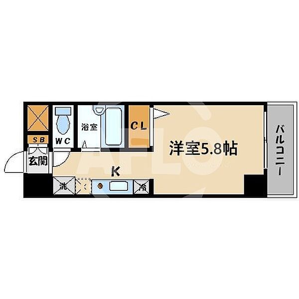 クレール東天満 401｜大阪府大阪市北区天満橋1丁目(賃貸マンション1R・4階・21.75㎡)の写真 その2