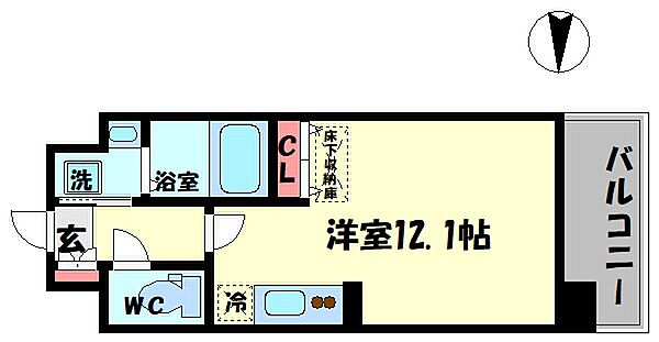 CUORE ｜大阪府大阪市北区中津6丁目(賃貸マンション1R・8階・30.29㎡)の写真 その2