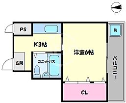 三恵ガーデンハイツ  ｜ 大阪府大阪市北区中津3丁目（賃貸マンション1K・6階・20.52㎡） その2