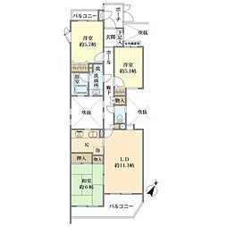 シーアイマンション宮崎台 3LDKの間取図画像