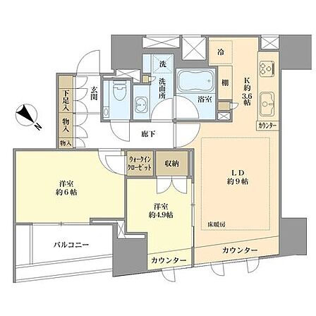 主要採光面が北東向きで、朝方に日差しが入ります。