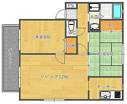 グリーンハイツ万博公園2 2LDKの間取図画像