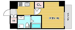 M:COURT関大前 1Kの間取図画像