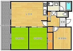 パークサイド山田 3LDKの間取図画像