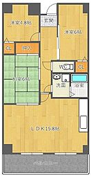 千里オークプライズ 3LDKの間取図画像