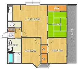 ピュアメゾン南千里 3LDKの間取図画像