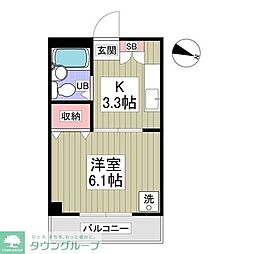 ハビタ 1Kの間取図画像