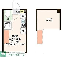 ルピナス中板橋 ワンルームの間取図画像