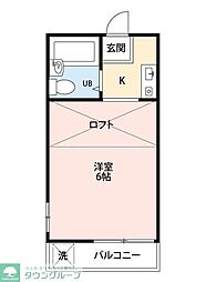 リーフデザインハウスアサカダイ 1Kの間取図画像