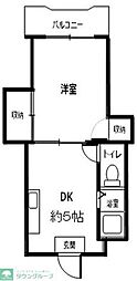 T&TMS 1DKの間取図画像
