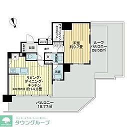 ライオンズ石神井公園ステーションゲート 1LDKの間取図画像