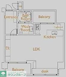 日神デュオステージときわ台 ワンルームの間取図画像