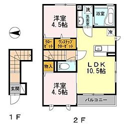 富士二番館 2LDKの間取図画像