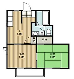 ベルウッド 2DKの間取図画像