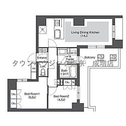 コンフォリア成増グリーンサイド 2LDKの間取図画像
