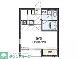 レオネクストカーサフローラ 1Kの間取図画像