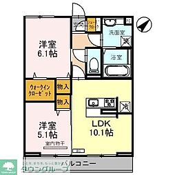 グランペール 2LDKの間取図画像