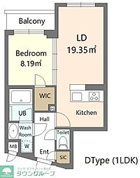 都営大江戸線 新江古田駅 徒歩11分の賃貸マンション 1階1LDKの間取り