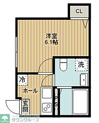 朝霞市朝志ヶ丘計画 3階1Kの間取り